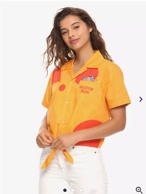 Her Universe Disney Aladdin Genie Vacation Tie Front Girls Woven Button-Up Top